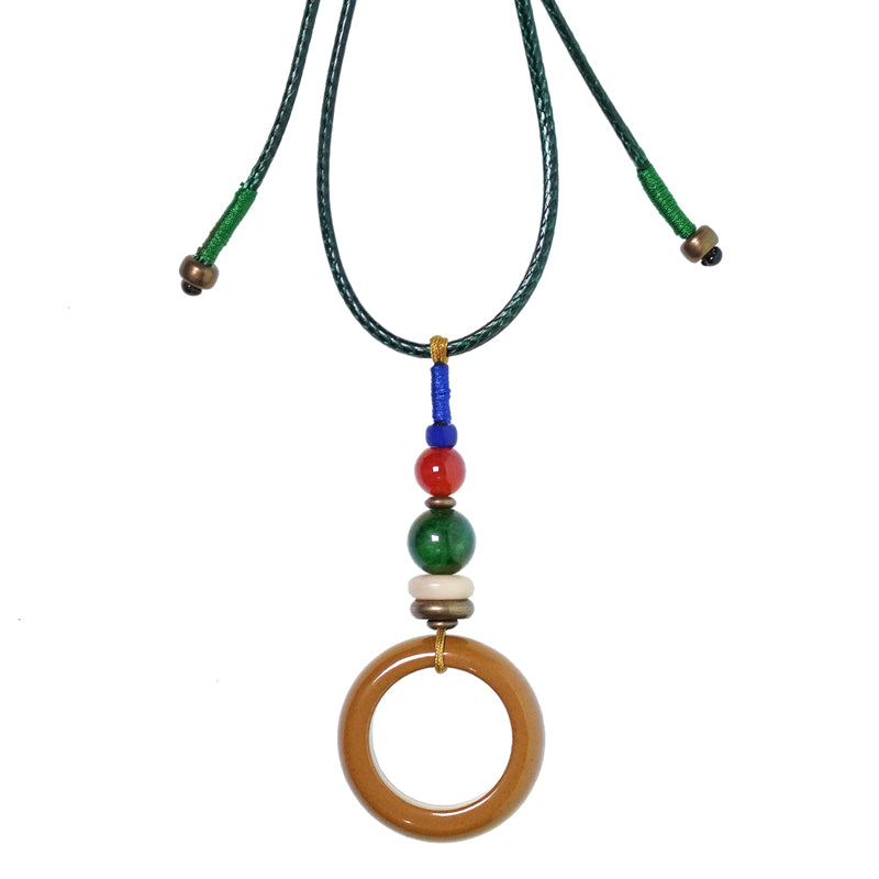 【Pulse of the Wilderness】Tibetan Gobi Jade / Grass Jade Necklace