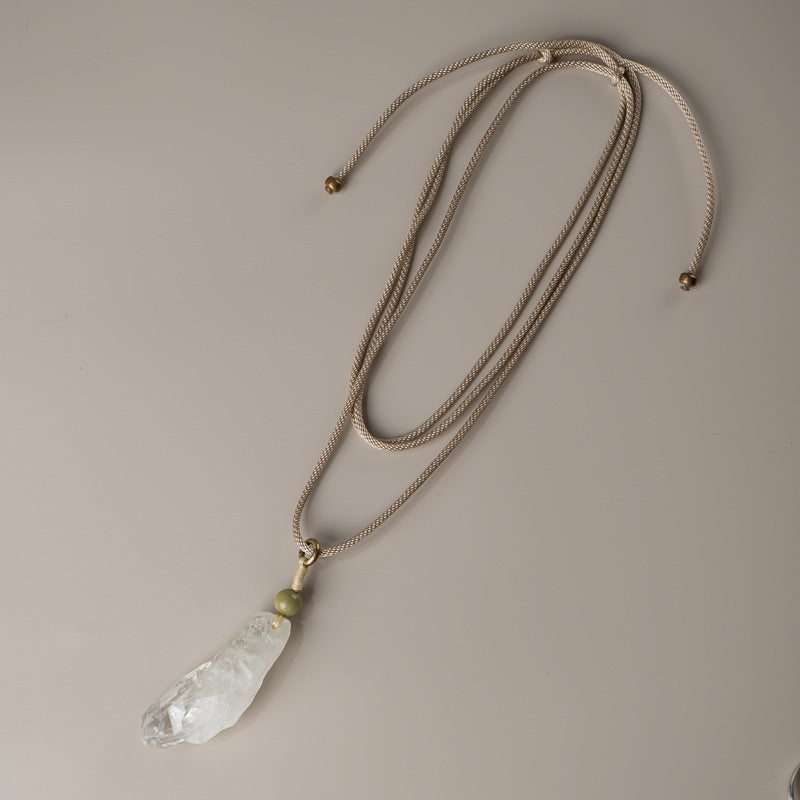 【Ice Peak Gaze】White Crystal Necklace
