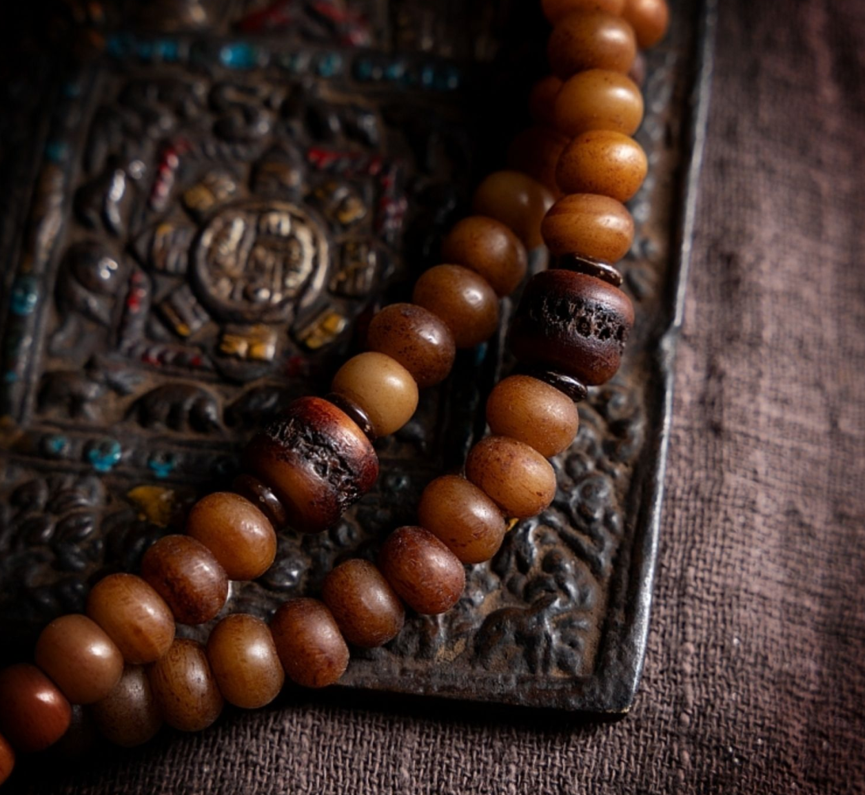 【Highland cattle bone】Natural yak bone 108-piece bracelet