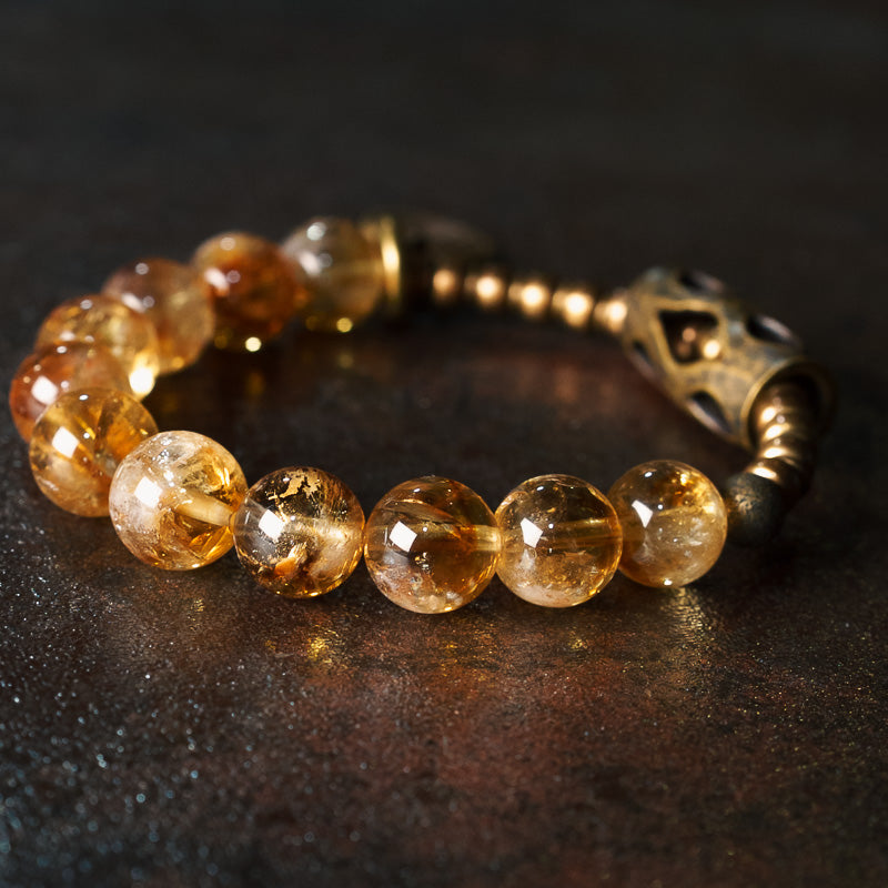 【Sunlight on the Earth's Navel】Citrine / Bronze Bracelet