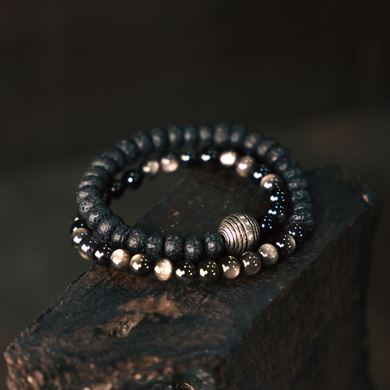【Volcanic Rock】Element Overlaid Bracelet