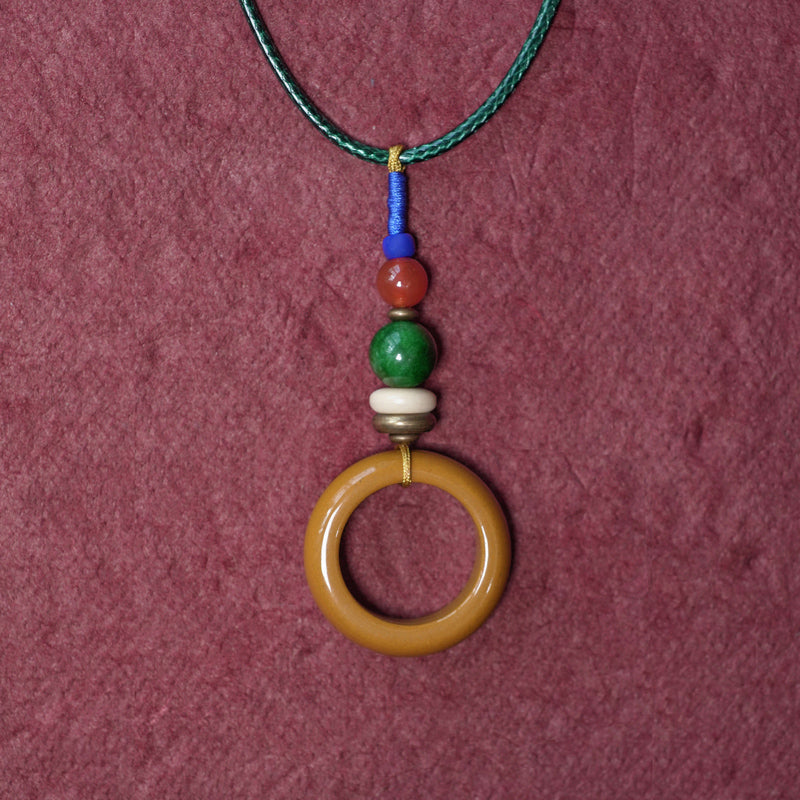 【Pulse of the Wilderness】Tibetan Gobi Jade / Grass Jade Necklace