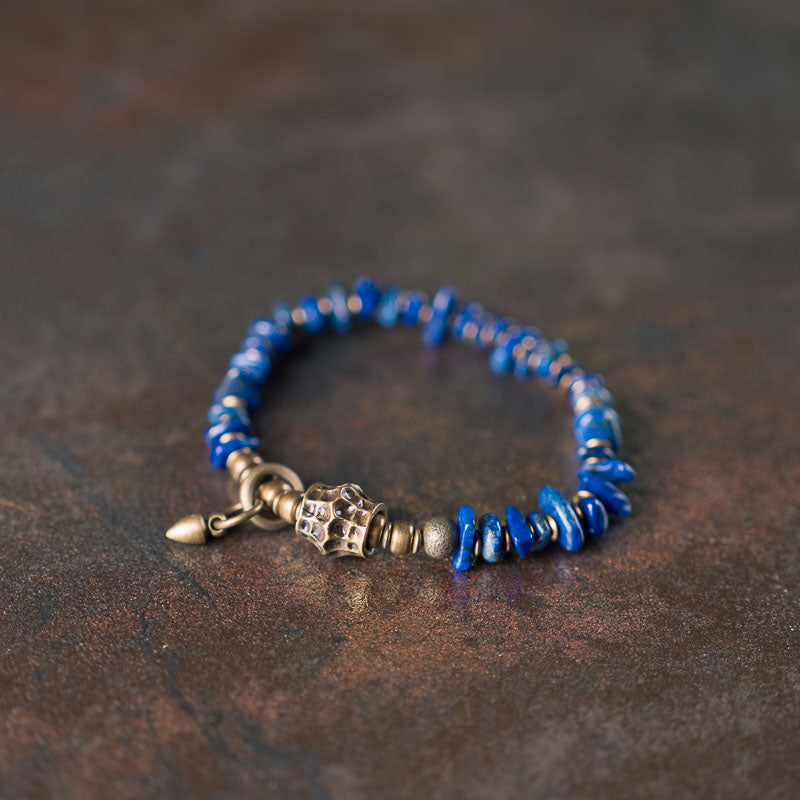 【Physical Aesthetics in the Earth's Veins】Lapis Lazuli/Bronze Bracelet
