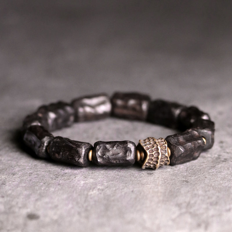 【Wood and Bronze Coordination】Black Ebony / Bronze Bracelet
