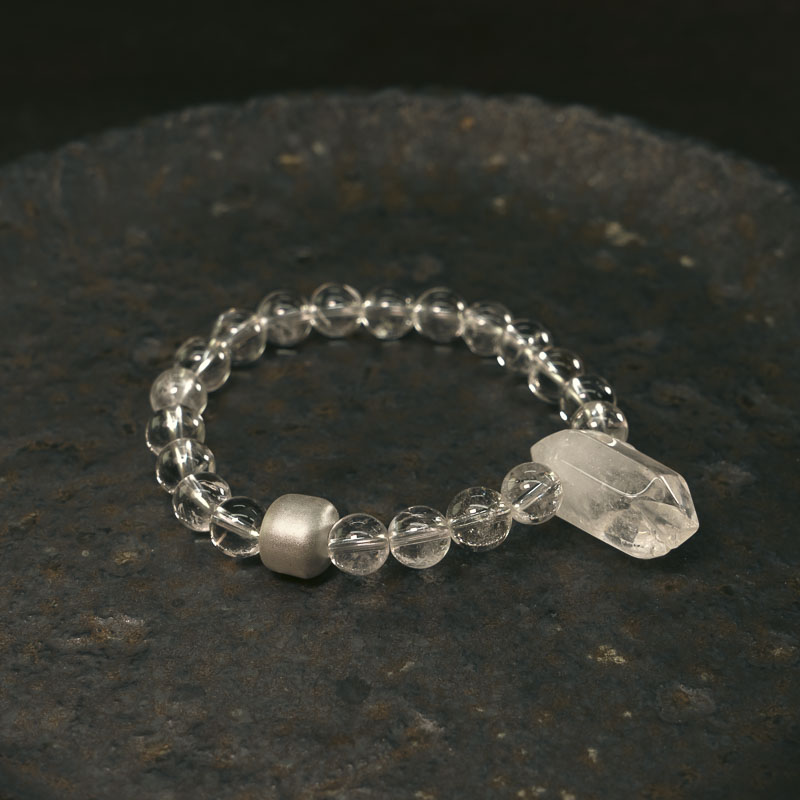 【Glacier Code】White Crystal / Bronze Bracelet