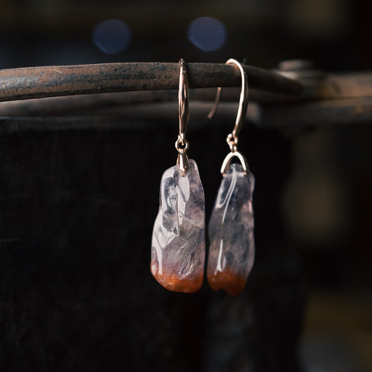 【Shuang Yin Silver Bone】Aurora Crystal Earrings