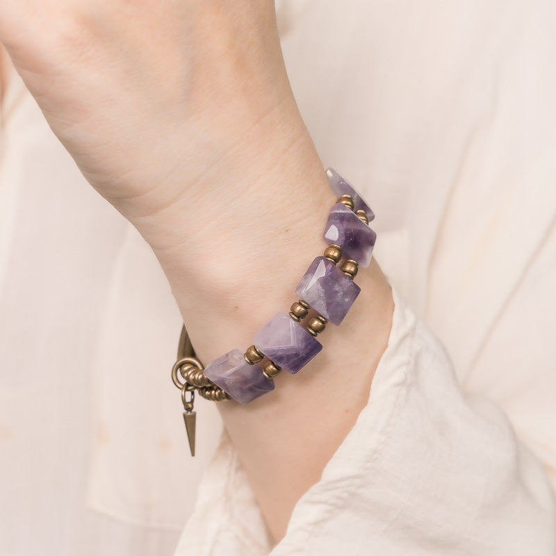 【Tibetan Snow Gaze】Amethyst/Bronze Bracelet