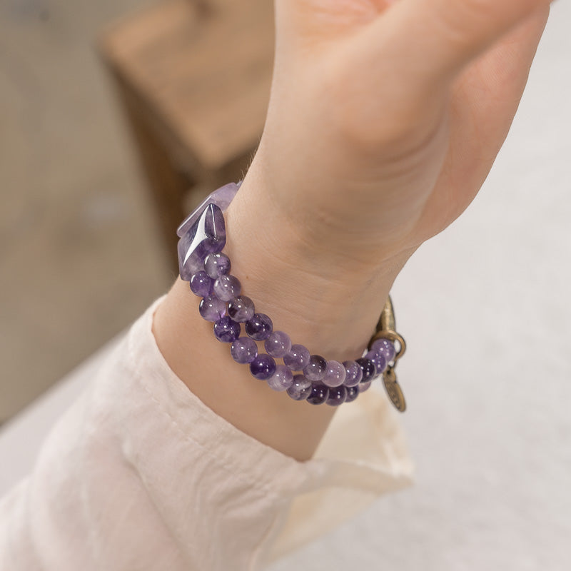 【Tibetan Snow Gaze】Amethyst/Bronze Bracelet