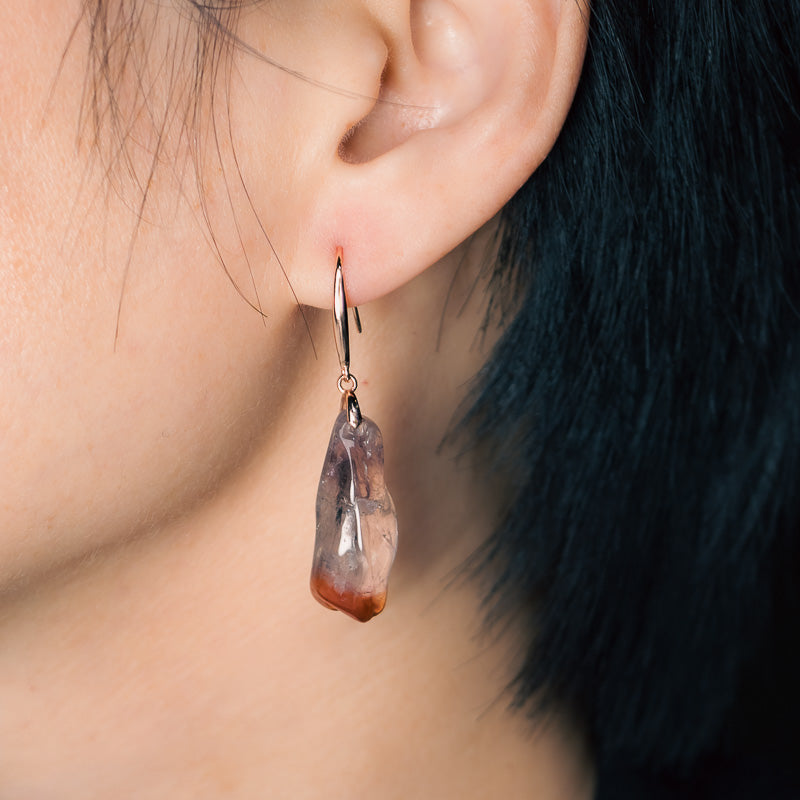 【Shuang Yin Silver Bone】Aurora Crystal Earrings