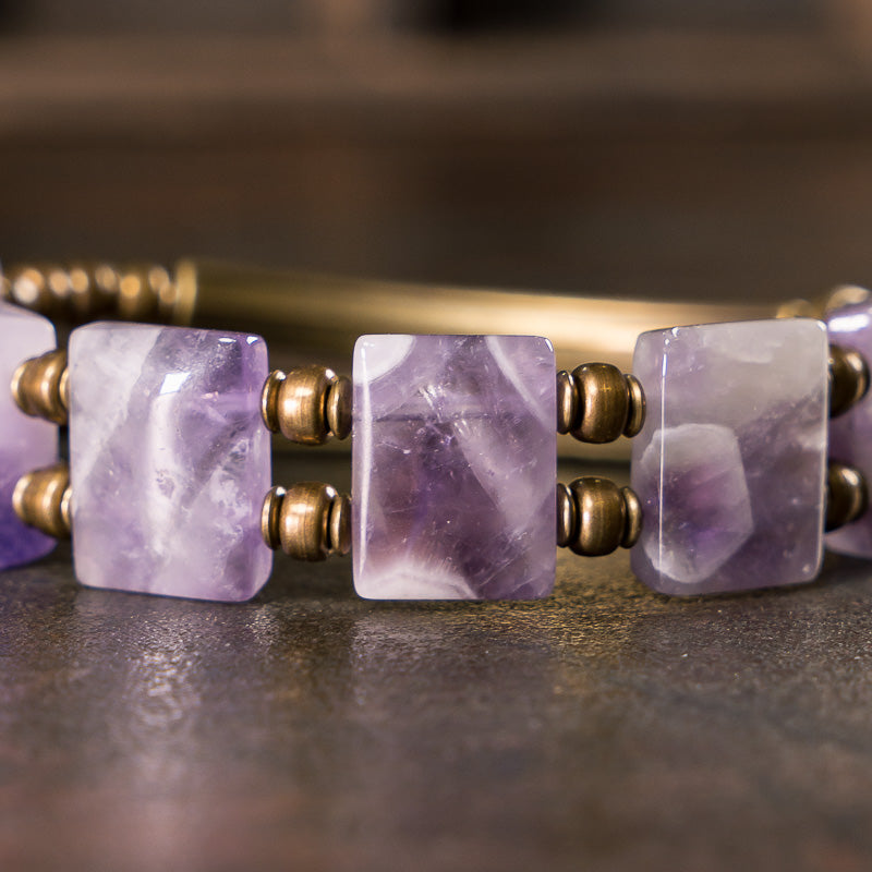 【Tibetan Snow Gaze】Amethyst/Bronze Bracelet