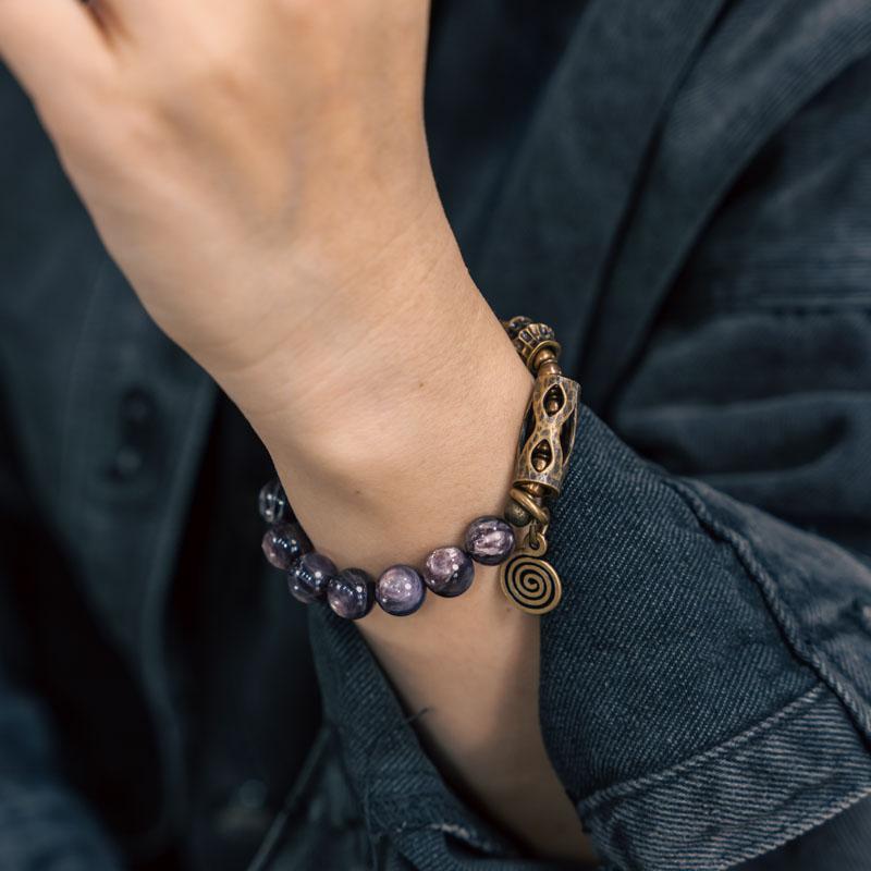 【Lake Skeleton Rainbow Flame】Purple Carp Mica Bracelet