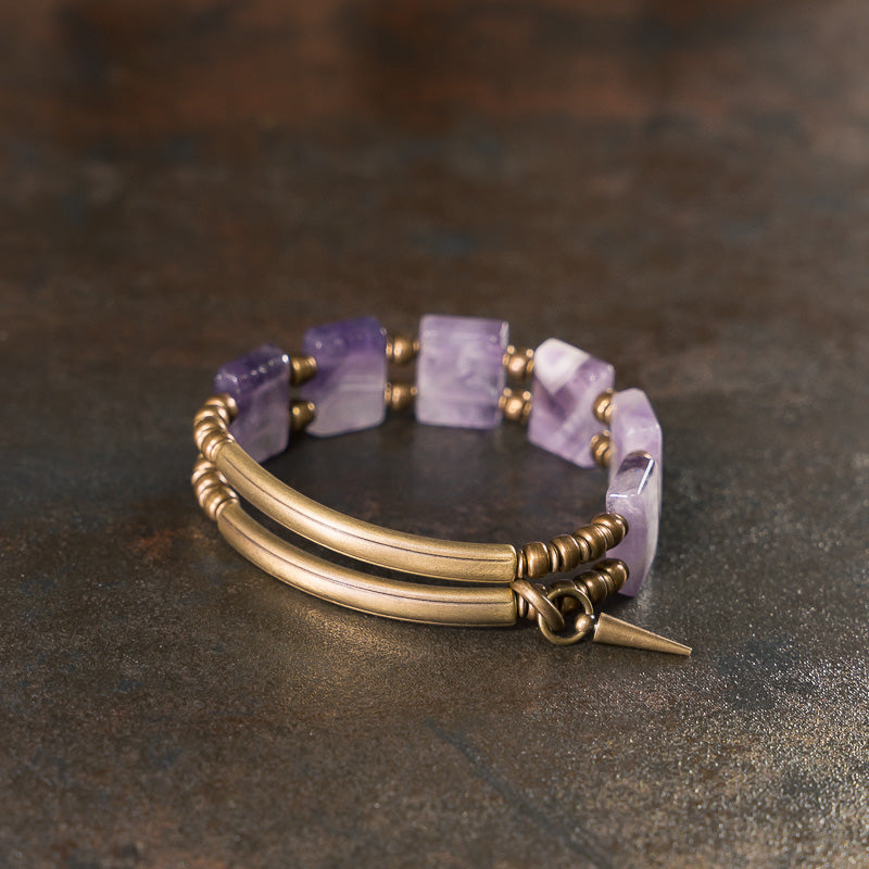 【Tibetan Snow Gaze】Amethyst/Bronze Bracelet