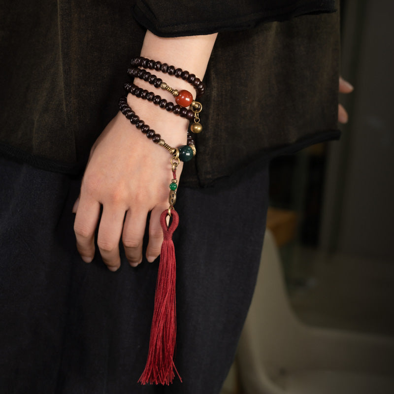 【Immeasurable Light Pattern】108 Purple Gold Bowl Beads