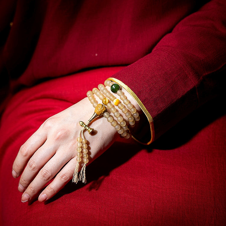 【Zangjiao Star Decree】108 Bead Sheep Horn prayer Bead Bracelet