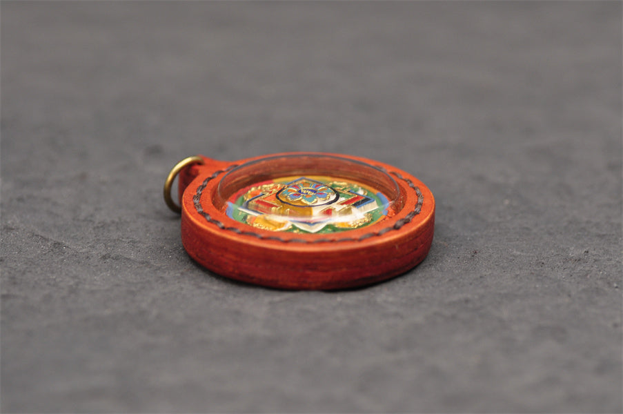 【Soul hand painting】Tibetan hand painted diamond pestle Mandala Pendant