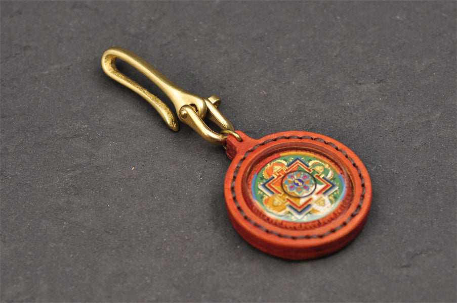 【Soul hand painting】Tibetan hand painted diamond pestle Mandala Pendant