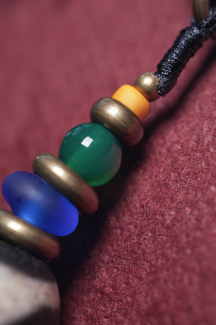 【Qiangtang Backbone】Tibetan Gobi Jade/Natural Dzi Bead Necklace