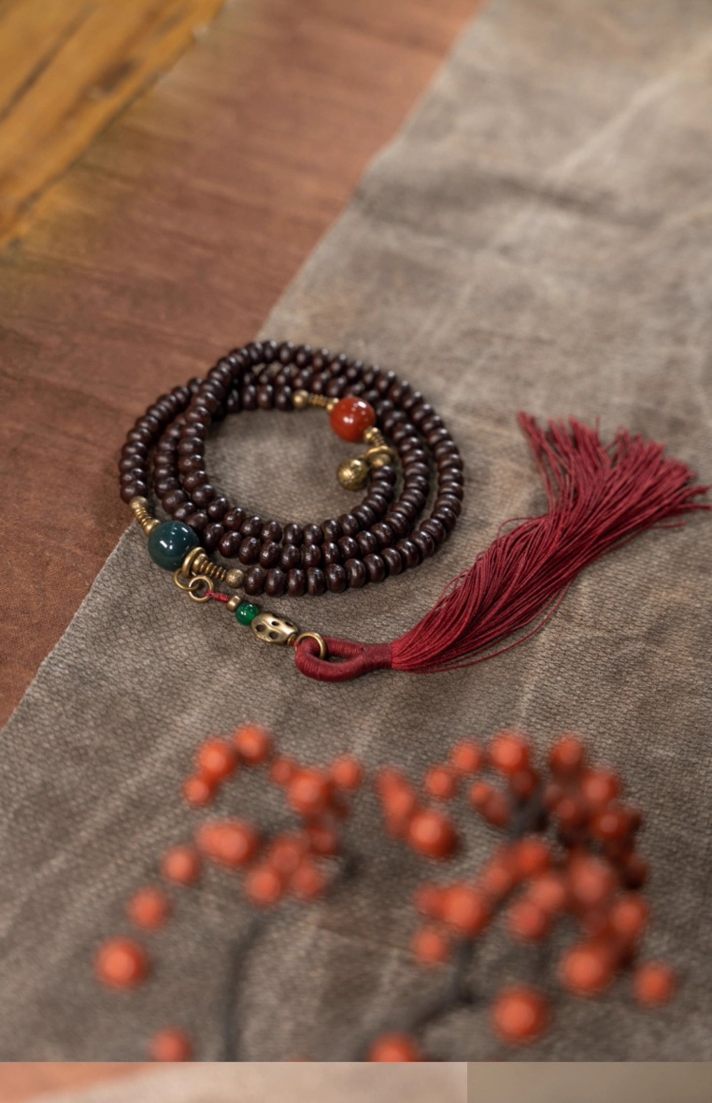 【Immeasurable Light Pattern】108 Purple Gold Bowl Beads