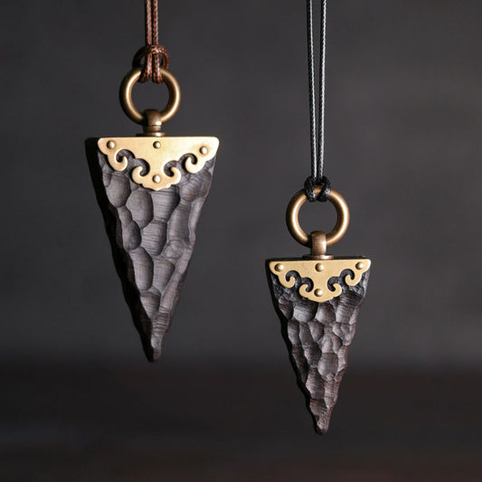 【Charred History Studies】 Tibetan Sandalwood Carved Pendant