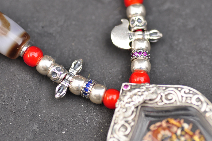 【Soul hand painting】Tibetan hand painted Buddha Pendant