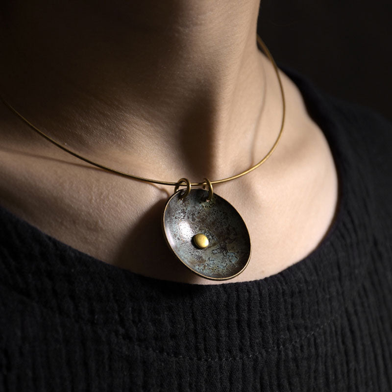 【Renaissance】Dual-Rust Wheel Necklace