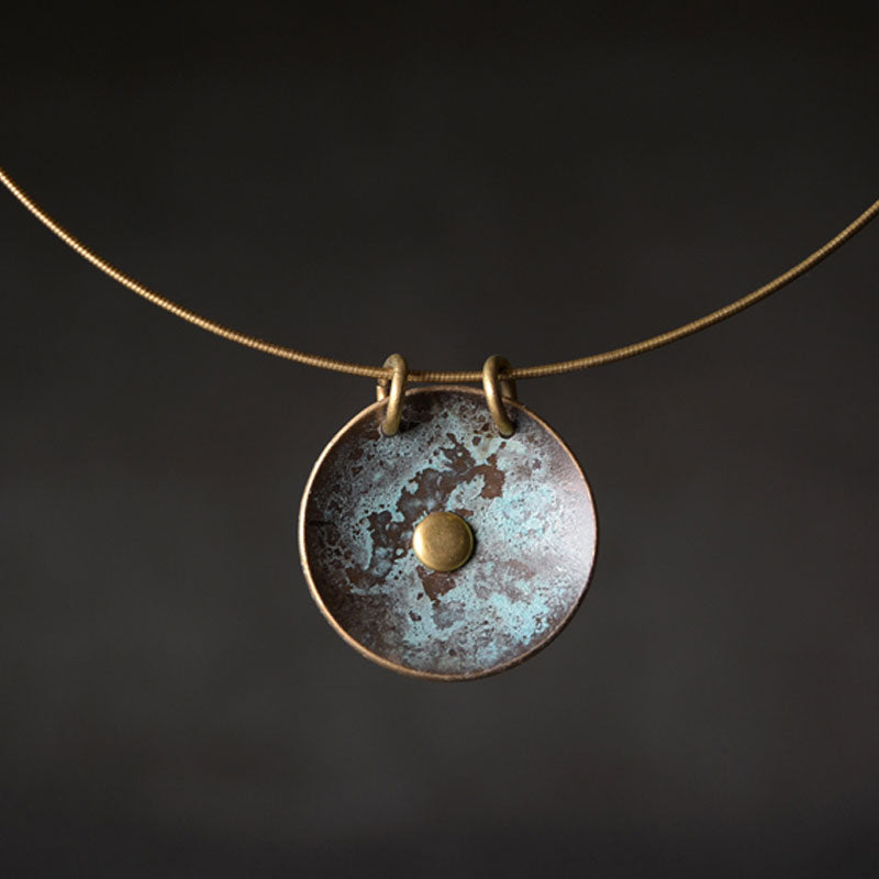 【Renaissance】Dual-Rust Wheel Necklace