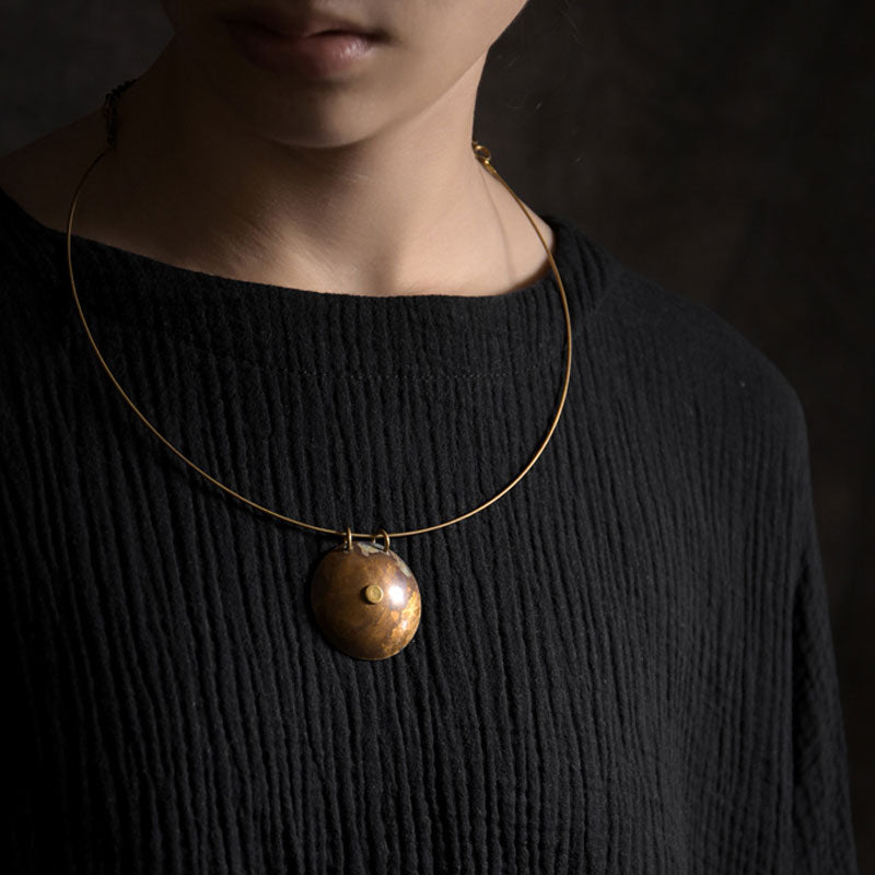 【Renaissance】Dual-Rust Wheel Necklace