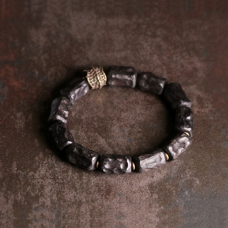 【Wood and Bronze Coordination】Black Ebony / Bronze Bracelet