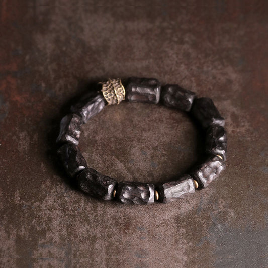 【Wood and Bronze Coordination】Black Ebony / Bronze Bracelet